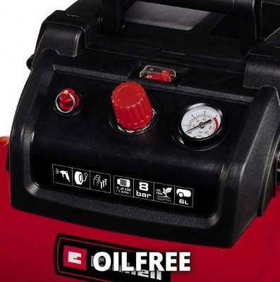 Будкрам купить Einhell Компрессор безмаслянный TC-AC 190/6/8 OF Set, 6 л, 1200 Вт, 190 л/мин Einhell Компрессор безмаслянный TC-AC 190/6/8 OF Set, 6 л, 1200 Вт, 190 л/мин 5