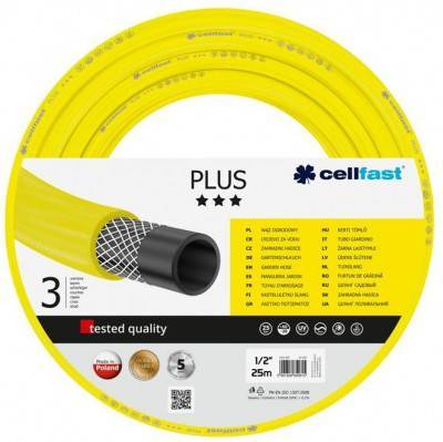 Будкрам купити Cellfast Шланг садовий PLUS 1/2', 25м, 3-х шаровий, до 25 Бар, -20…+60°C