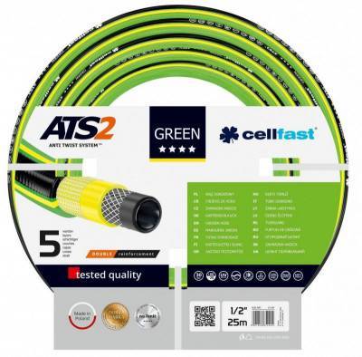 Будкрам купити Cellfast Шланг садовий GREEN ATS 1/2", 25м, 5 шарів, до 30 Бар, -20…+60°C