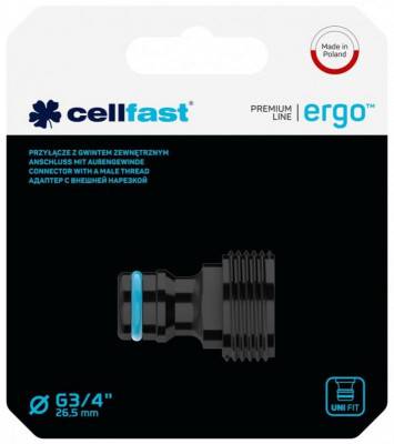 Будкрам купити Cellfast Конектор для крана ERGO 3/4'' із зовнішнім різьбленням (блістер) Cellfast Конектор для крана ERGO 3/4'' із зовнішнім різьбленням (блістер) 2