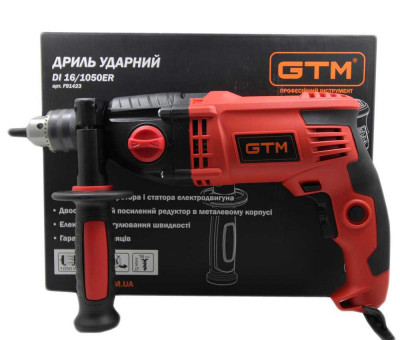 Будкрам купити Дриль ударний GTM DI-16/1050ER(M) 1050Вт, 0-1100/0-3000об/хв, патрон 13мм, 16/20/40мм Дриль ударний GTM DI-16/1050ER(M) 1050Вт, 0-1100/0-3000об/хв, патрон 13мм, 16/20/40мм 8