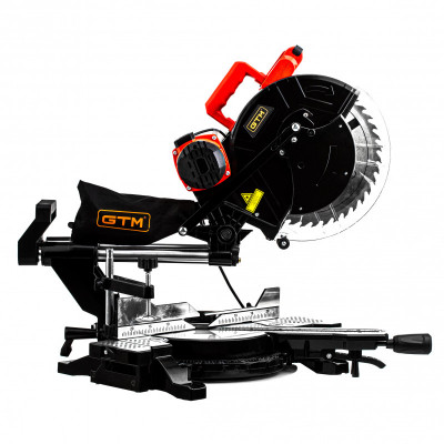 Будкрам купить Пила торцовочная GTM HM1245 1800Вт, 305*30мм, 3800об/мин, с протяженным механизмом и лазером Пила торцовочная GTM HM1245 1800Вт, 305*30мм, 3800об/мин, с протяженным механизмом и лазером 3