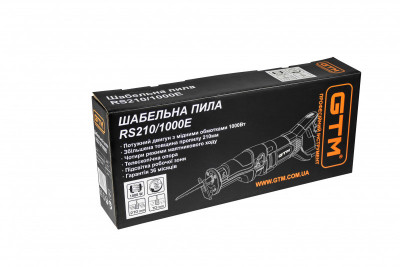 Будкрам купить Пила сабельная GTM RS210/1000E 1000Вт,1000-2800х/мин, дерево/кол.мет/сталь - 210/28/10мм
