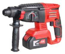 Будкрам купити Перфоратор акумуляторний GTM + RHC18/26BL, 18В, 2,6Дж, 0-1100об/хв +акум.4Аг-2шт, зарядний пристрій