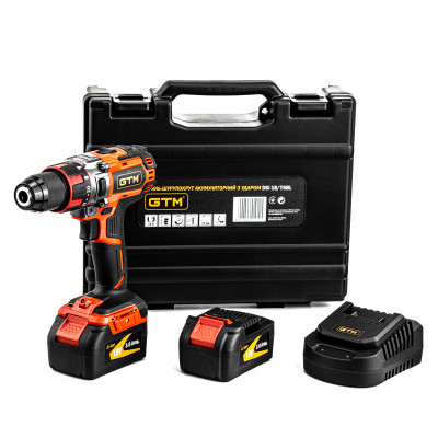 Будкрам купити Дриль-шурупокрут акумуляторний GTM DSI18/75BL з ударом, 18В, 75Нм, 2шв +акум.3Аг-2шт, зарядний пристрій Дриль-шурупокрут акумуляторний GTM DSI18/75BL з ударом, 18В, 75Нм, 2шв +акум.3Аг-2шт, зарядний пристрій 5