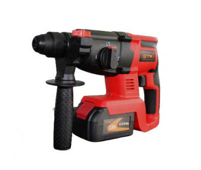 Будкрам купити Перфоратор акумуляторний GTM + RHC18/22BL, 18В, 2,2Дж, 0-1100об/хв +акум.4Аг-2шт, зарядний пристрій