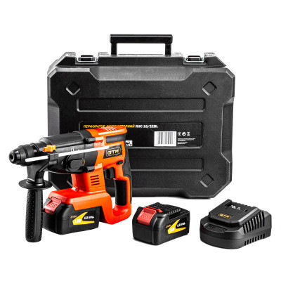 Будкрам купити Перфораторакумуляторний GTM + RHC18/22BL, 18В, 2,2Дж, 0-1100об/хв +акум.4Аг-2шт, зарядний пристрій Перфораторакумуляторний GTM + RHC18/22BL, 18В, 2,2Дж, 0-1100об/хв +акум.4Аг-2шт, зарядний пристрій 5