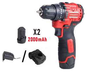 Будкрам купити Дриль-шурупокрут акумуляторний GTM DS12/38BL, 12В, 38Нм, 2шв +акум.2Аг-2шт, зарядний пристрій