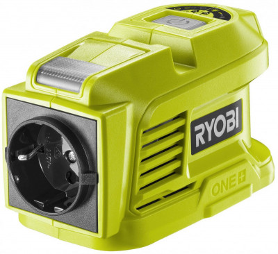 Будкрам купить Инвертор напряжения аккумуляторный Ryobi ONE+ RY18BI150A-0, 220 Вольт, 150Вт/300Вт пиковая, (без АКБ и ЗУ)