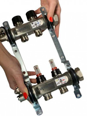 Будкрам купить Стальной коллектор Smart S  с расходомерами 2 контура X 3/4 EURO Uponor Стальной коллектор Smart S  с расходомерами 2 контура X 3/4 EURO Uponor 2