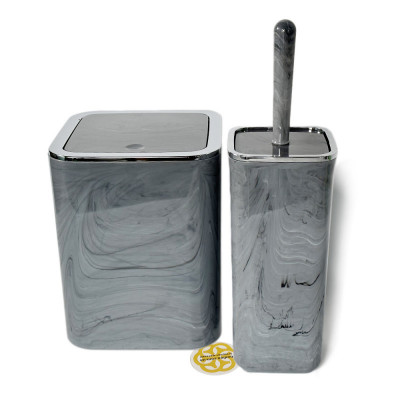 Будкрам купить Набор аксессуаров для ванной комнаты Kare 2в1, мрамор OKYANUS Набор аксессуаров для ванной комнаты Kare 2в1, мрамор OKYANUS 3