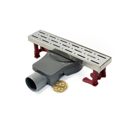 Будкрам купить Душевой трап ALFA ROTATION 30 см, горизонтальный, с двойным затвором, поворотный сифон, решётка дождь Sanpreis