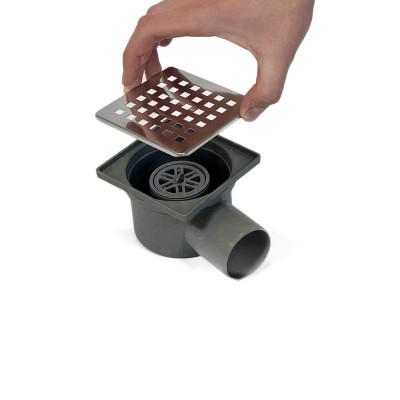 Будкрам купити Душовий трап DRAIN KLEPPER 10x10 см, горизонтальний, із сухим затвором, грати квадрат Sanpreis Душовий трап DRAIN KLEPPER 10x10 см, горизонтальний, із сухим затвором, грати квадрат Sanpreis 2