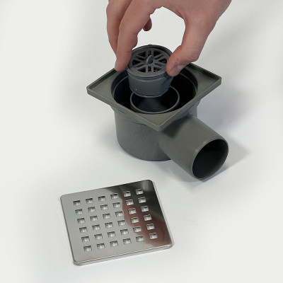 Будкрам купити Душовий трап DRAIN KLEPPER 10x10 см, горизонтальний, із сухим затвором, грати квадрат Sanpreis Душовий трап DRAIN KLEPPER 10x10 см, горизонтальний, із сухим затвором, грати квадрат Sanpreis 5