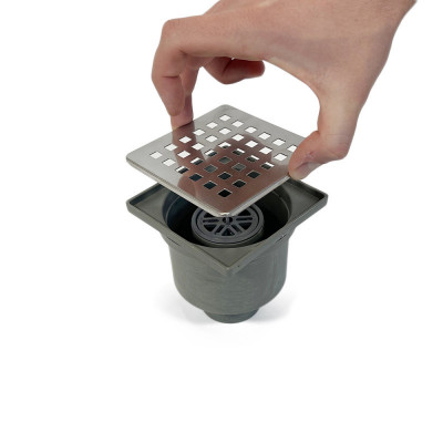 Будкрам купити Душовий трап DRAIN KLEPPER 10x10 см, вертикальний, із сухим затвором, грати квадрат Sanpreis Душовий трап DRAIN KLEPPER 10x10 см, вертикальний, із сухим затвором, грати квадрат Sanpreis 3
