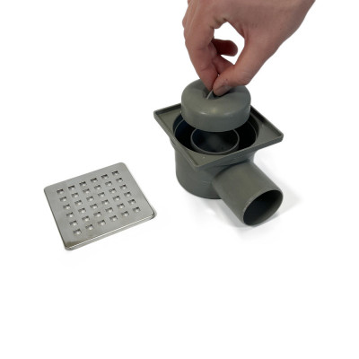 Будкрам купить Душевой трап ECO DRAIN 10x10 см, горизонтальный, с сухим затвором, решётка квадрат Sanpreis Душевой трап ECO DRAIN 10x10 см, горизонтальный, с сухим затвором, решётка квадрат Sanpreis 8