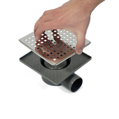 Будкрам купить Душевой трап ECO DRAIN 15x15 см, горизонтальный, с сухим затвором, решётка квадрат Sanpreis Душевой трап ECO DRAIN 15x15 см, горизонтальный, с сухим затвором, решётка квадрат Sanpreis 2