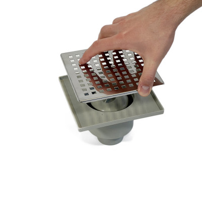 Будкрам купити Душовий трап ECO DRAIN 15x15 см, вертикальний, із сухим затвором, грати квадрат Sanpreis Душовий трап ECO DRAIN 15x15 см, вертикальний, із сухим затвором, грати квадрат Sanpreis 2