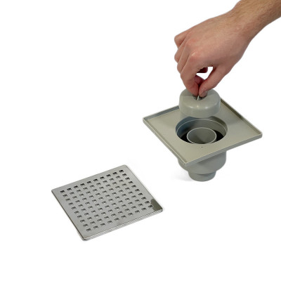 Будкрам купити Душовий трап ECO DRAIN 15x15 см, вертикальний, із сухим затвором, грати квадрат Sanpreis Душовий трап ECO DRAIN 15x15 см, вертикальний, із сухим затвором, грати квадрат Sanpreis 3