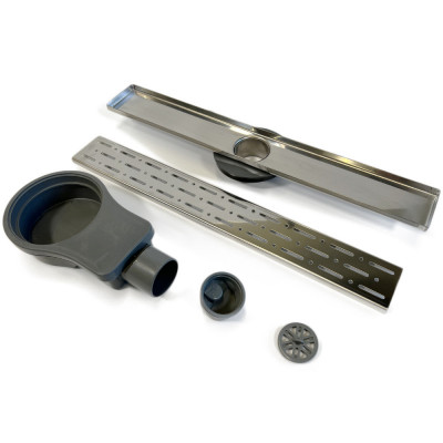 Будкрам купить Душевой канал FORTE ROTATION 50 см, горизонтальный, с двойным затвором, поворотный сифон, решётка дождь Sanpreis