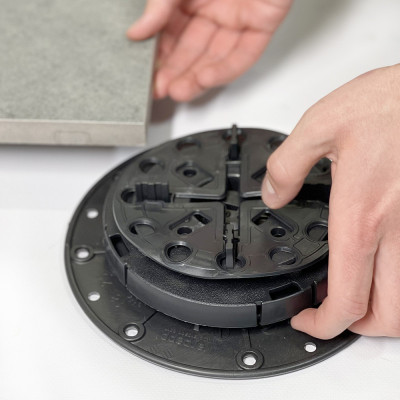 Будкрам купити Оценка: 0 (0 голосов) Регульована опора для терасної дошки, керамограніта, К-А05 (18-25мм) KAROAPP