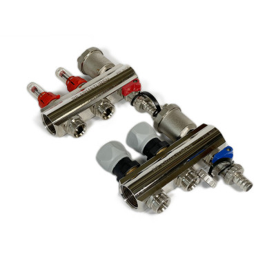 Будкрам купити Колектор з витратомірами, термоклапанами з кранами та повітровідвідниками 1"×3/4" 2 контури Profactor