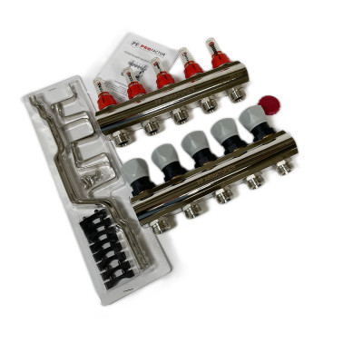 Будкрам купити Колекторна група з витратомірами та термостатичними клапанами, латунь, 1"×3/4" 5 контурів Profactor Колекторна група з витратомірами та термостатичними клапанами, латунь, 1"×3/4" 5 контурів Profactor 4
