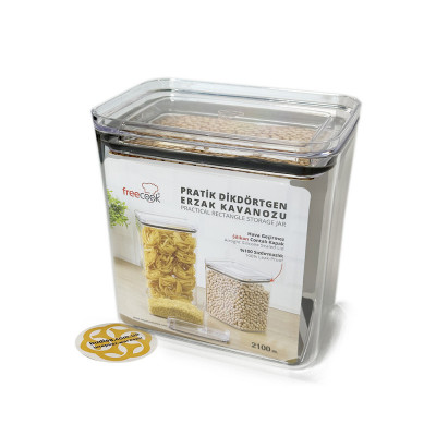 Будкрам купити Контейнер для сипучих продуктів 2,1 л прямокутний, пластик OKYANUS