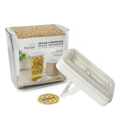 Будкрам купити Контейнер для сипучих продуктів вакуумний 2,1 л прямокутний, пластик OKYANUS Контейнер для сипучих продуктів вакуумний 2,1 л прямокутний, пластик OKYANUS 3