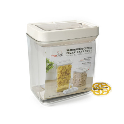 Будкрам купити Контейнер для сипучих продуктів вакуумний 2,1 л прямокутний, пластик OKYANUS Контейнер для сипучих продуктів вакуумний 2,1 л прямокутний, пластик OKYANUS 2