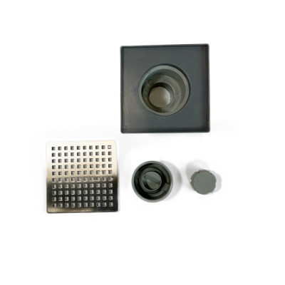 Будкрам купити Душовий трап LINE 15х15 см, вертикальний, із сухим затвором, грати квадрат Sanpreis Душовий трап LINE 15х15 см, вертикальний, із сухим затвором, грати квадрат Sanpreis 6