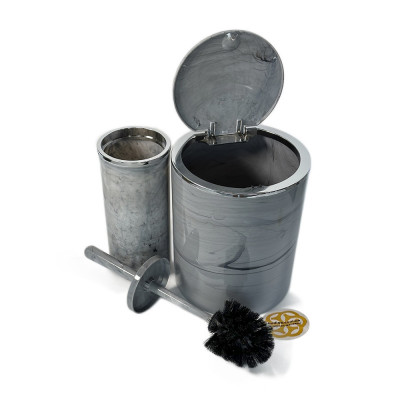 Будкрам купити Набір аксесуарів для ванної кімнати Round 2в1, круглий, мармур OKYANUS