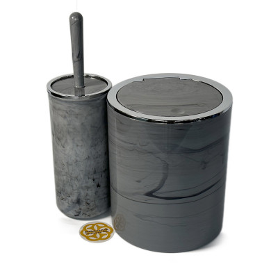 Будкрам купить Набор аксессуаров для ванной комнаты Round 2в1, круглый, мрамор OKYANUS Набор аксессуаров для ванной комнаты Round 2в1, круглый, мрамор OKYANUS 2