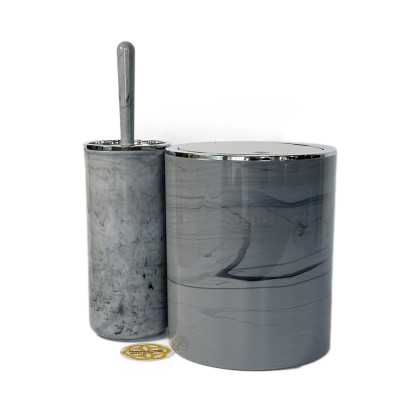 Будкрам купить Набор аксессуаров для ванной комнаты Round 2в1, круглый, мрамор OKYANUS Набор аксессуаров для ванной комнаты Round 2в1, круглый, мрамор OKYANUS 5