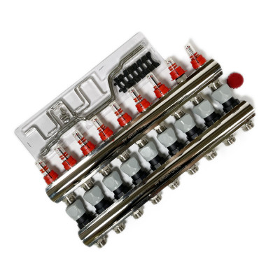 Будкрам купить Коллекторная группа с расходомерами и термостатическими клапанами, латунь, 1"×3/4" 9 контуров Profactor Коллекторная группа с расходомерами и термостатическими клапанами, латунь, 1"×3/4" 9 контуров Profactor 2