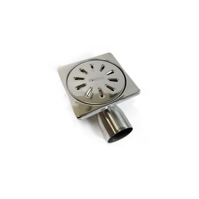 Будкрам купить Душевой трап PREMIUM SLIM 10х10 см,  нержавеющая сталь, горизонтальный, с гидрозатвором Sanpreis