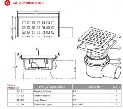 Будкрам купить Душевой трап LINE 10х10 см, горизонтальный, с сухим затвором, решётка квадрат Sanpreis Душевой трап LINE 10х10 см, горизонтальный, с сухим затвором, решётка квадрат Sanpreis 4