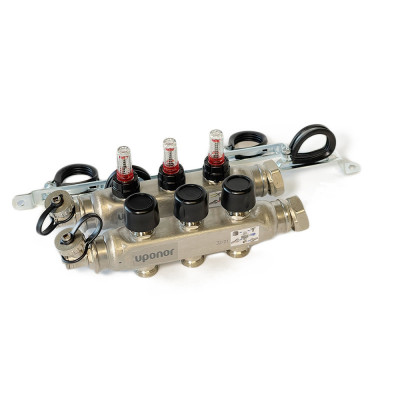 Будкрам купити Сталевий колектор Smart S з витратомірами 3 контури X 3/4 EURO Uponor