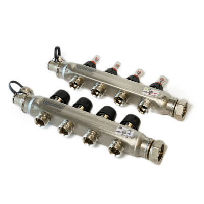 Будкрам купити Сталевий колектор Smart S з витратомірами 4 контури X 3/4 EURO Uponor