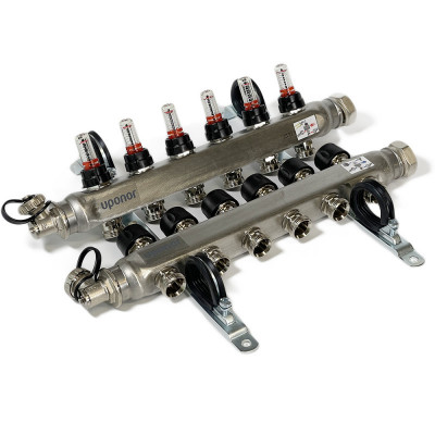 Будкрам купити Сталевий колектор Smart S із витратомірами 6 контурів X 3/4 EURO Uponor