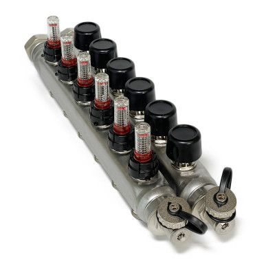 Будкрам купить Стальной коллектор Smart S  с расходомерами 6 контуров X 3/4 EURO Uponor Стальной коллектор Smart S  с расходомерами 6 контуров X 3/4 EURO Uponor 4