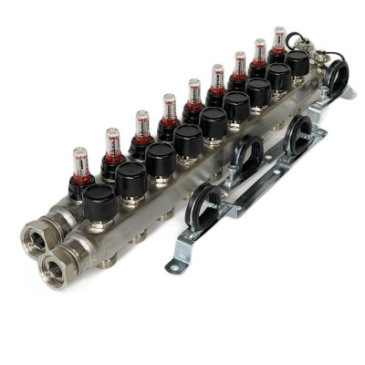 Будкрам купити Сталевий колектор Smart S із витратомірами 9 контурів X 3/4 EURO Uponor