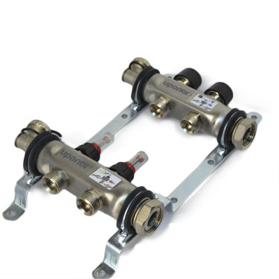 Будкрам купити Сталевий колектор Smart S з витратомірами 2 контури X 3/4 EURO Uponor