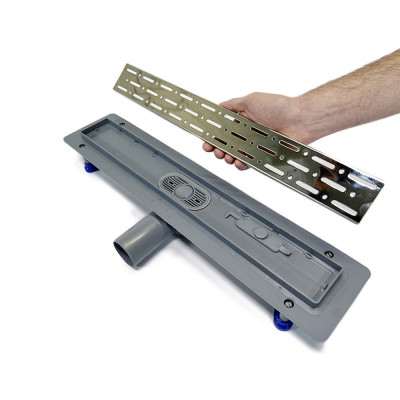 Будкрам купить Душевой трап PRIME LINE 50 см,  горизонтальный, решётка дождь, с мембраной Sanpreis Душевой трап PRIME LINE 50 см,  горизонтальный, решётка дождь, с мембраной Sanpreis 3