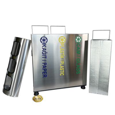 Будкрам купить Мусорный контейнер для раздельного сбора мусора 3х35Л, нержавеющая сталь, хром Efor Мусорный контейнер для раздельного сбора мусора 3х35Л, нержавеющая сталь, хром Efor 2