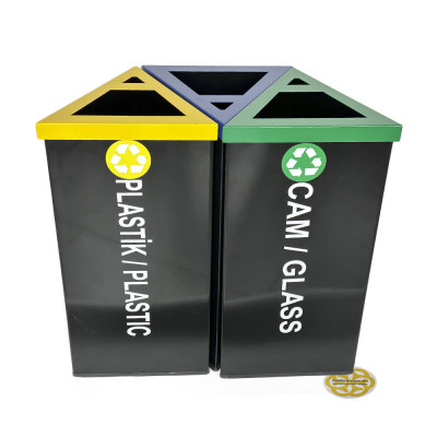 Будкрам купити Контейнери для сортування сміття 3в1, нержавіюча сталь, чорний Efor Контейнери для сортування сміття 3в1, нержавіюча сталь, чорний Efor 3