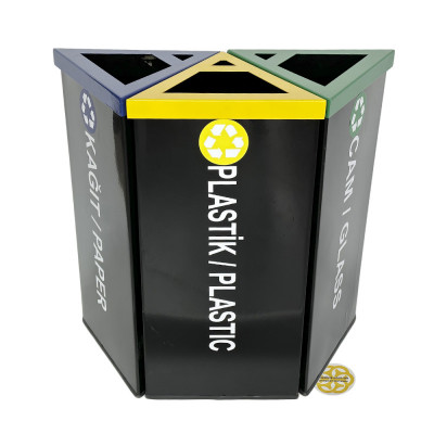 Будкрам купить Контейнеры для сортировки мусора 3в1, нержавеюшая сталь, черный Efor