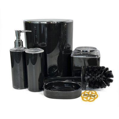 Будкрам купити Набір аксесуарів для ванної кімнати Baskili 5в1, чорний OKYANUS