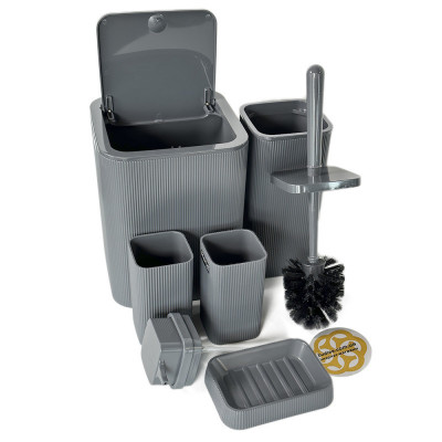 Будкрам купити Набір аксесуарів для ванної кімнати STELLA 5, антрацит OKYANUS Набір аксесуарів для ванної кімнати STELLA 5, антрацит OKYANUS 6