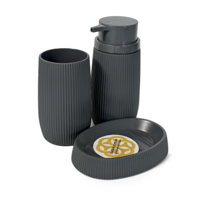 Будкрам купить Набор аксессуаров для ванной комнаты ROUND 5в1, серый OKYANUS Набор аксессуаров для ванной комнаты ROUND 5в1, серый OKYANUS 3